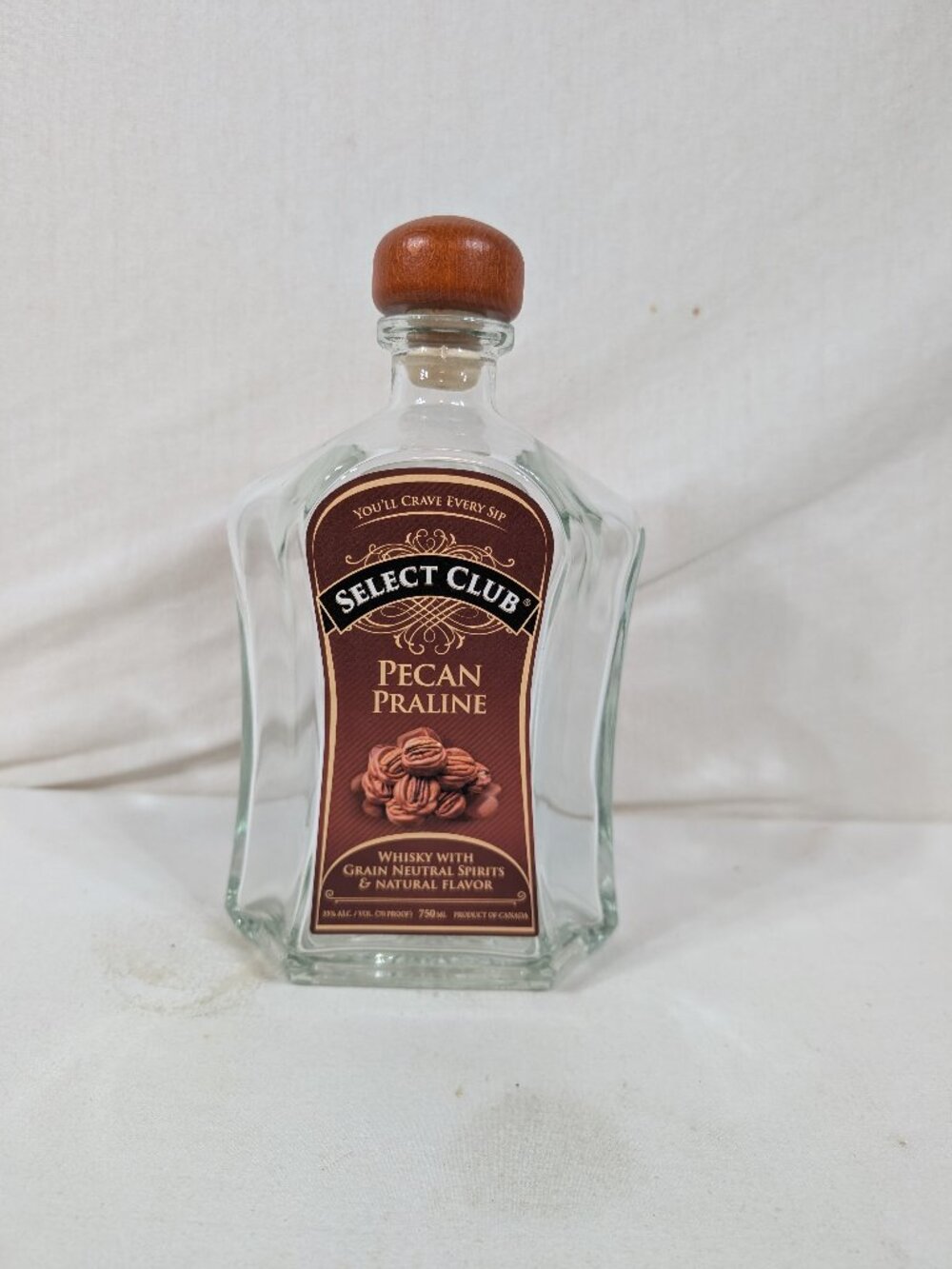 Select Club Pecan Pralines Empty Whisky Bottle